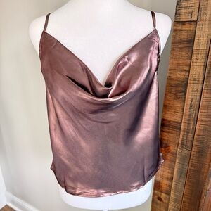 Free People Sunset Shimmer Woven Rose Gold Cami Women's Size Medium